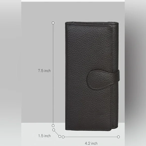 Like New Oak Leathers Brown RFID Blocking Trifold Wallet with  11 Slots - Picture 8 of 11